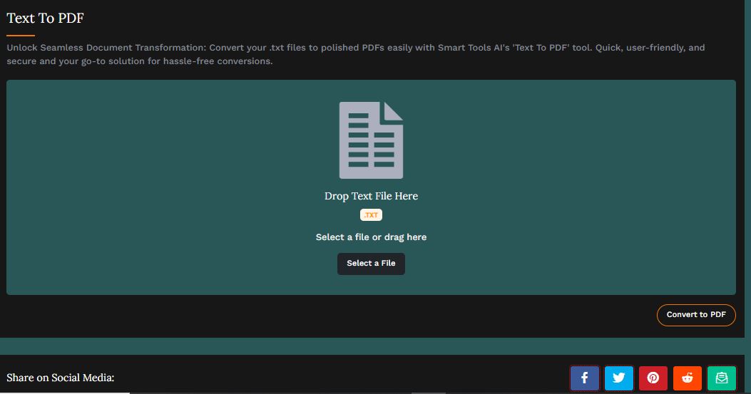 Smart Text to PDF Converter